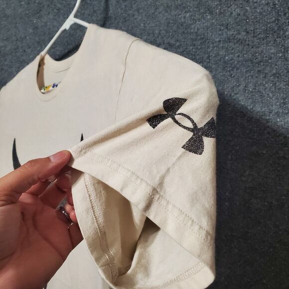 Under Armour Project Rock Shirt Mens XL Beige Brahma Bull Casual Short Sleeve - Picture 2 of 12